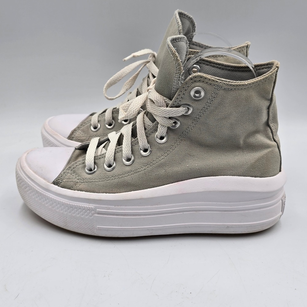 Converse Sneakers Womens 7 Chuck Taylor All Star Move Sage Green Platform Hi Top